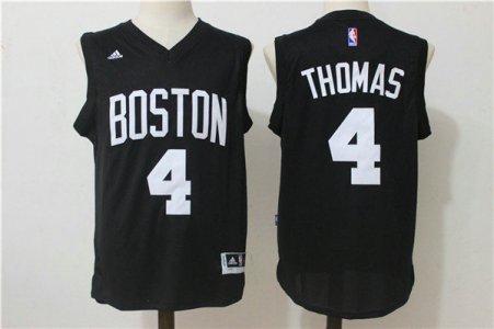 Maillot De Basket Boston Celtics Isaiah Thomas 4 Short Sleeve Noir